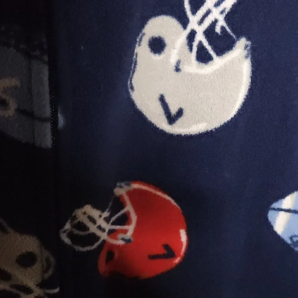 Carter's Toddler Boys Blue Football Fleece Footie Pajamas 4T